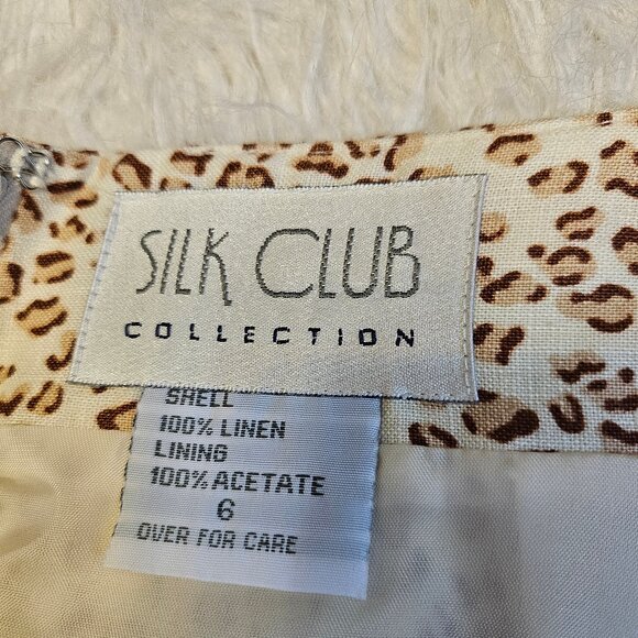VTG Silk Club Collection Women's 100% Linen Coconut Tree Embroidery Skirt Size 6 - Picture 6 of 7